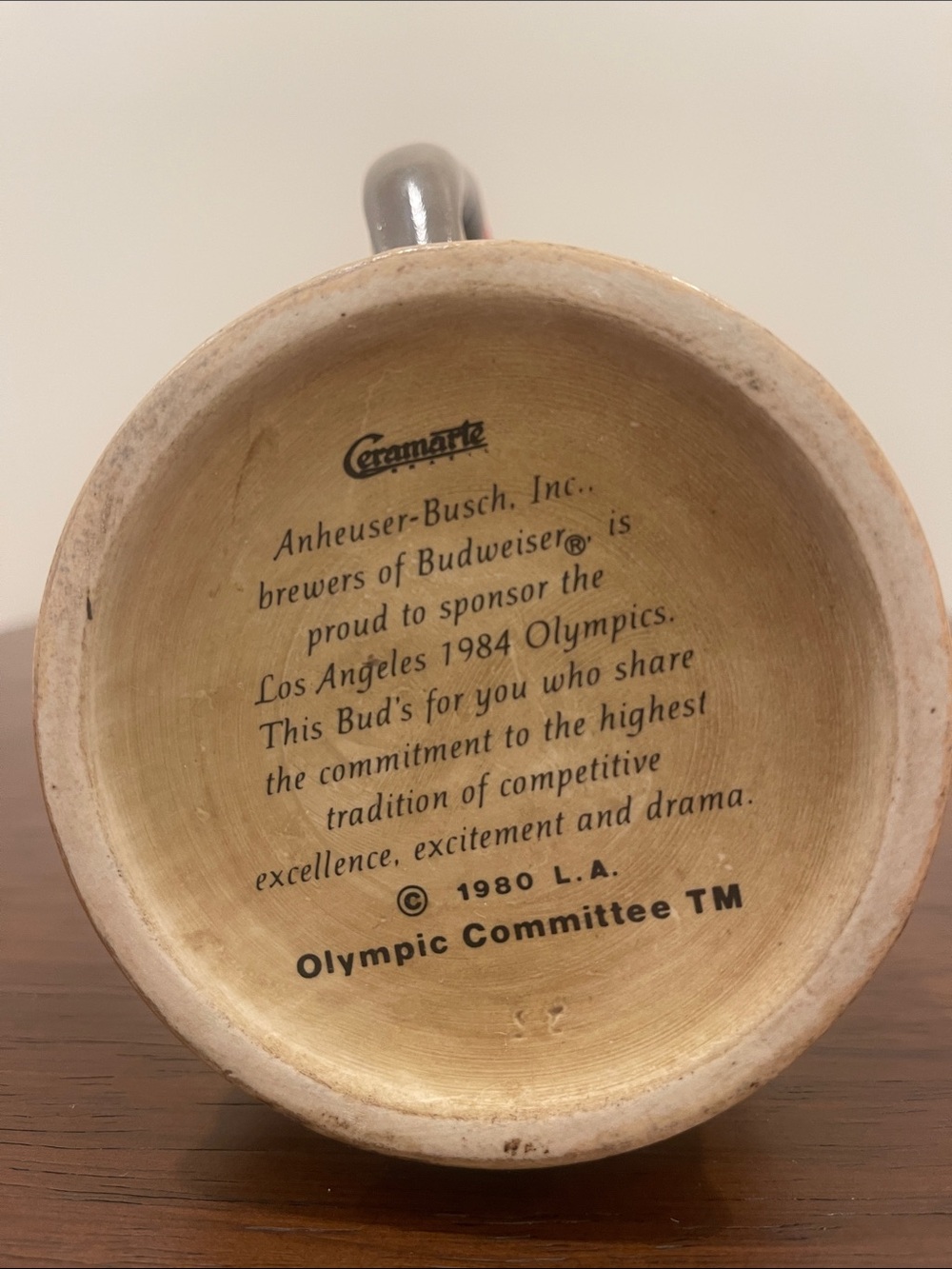 Vintage 1984 Budweiser Olympic Beer Mug - Picture 2 of 6